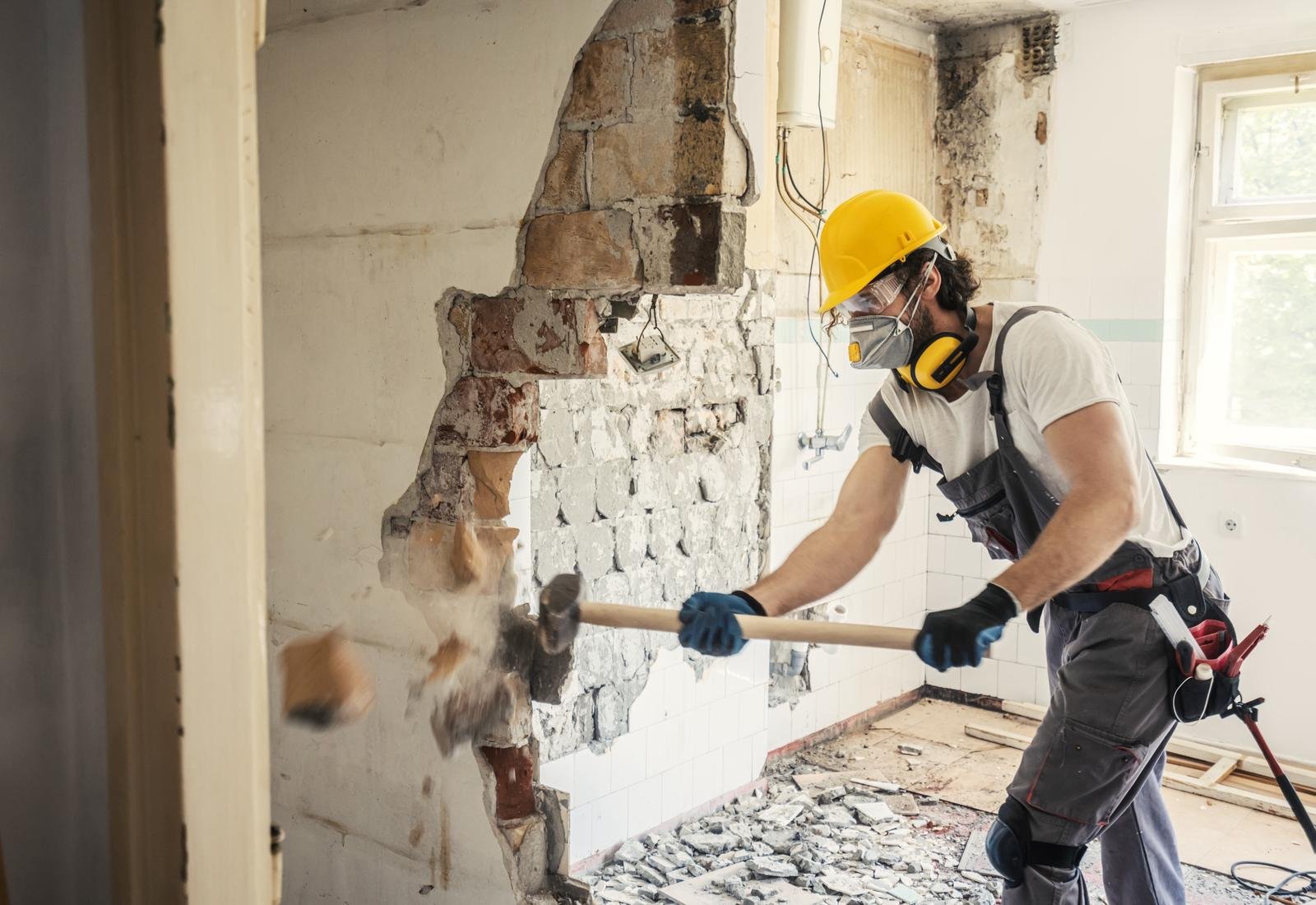 Demolition of block work